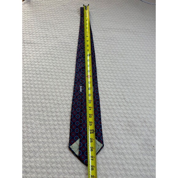 Bronzini x Briar Brentwood England Hand Made Silk Tie Circles Navy Wide 4.5W 56L - Picture 8 of 8